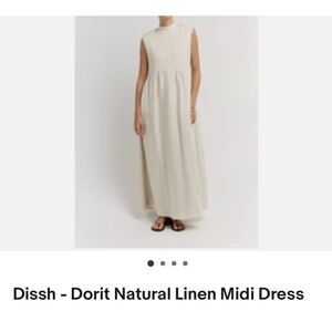 DISSH Australia NWT Dorit Natural Linen Midi Dress